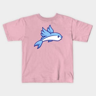 Cute Flying Fish Swimming Cartoon Kids T-Shirt